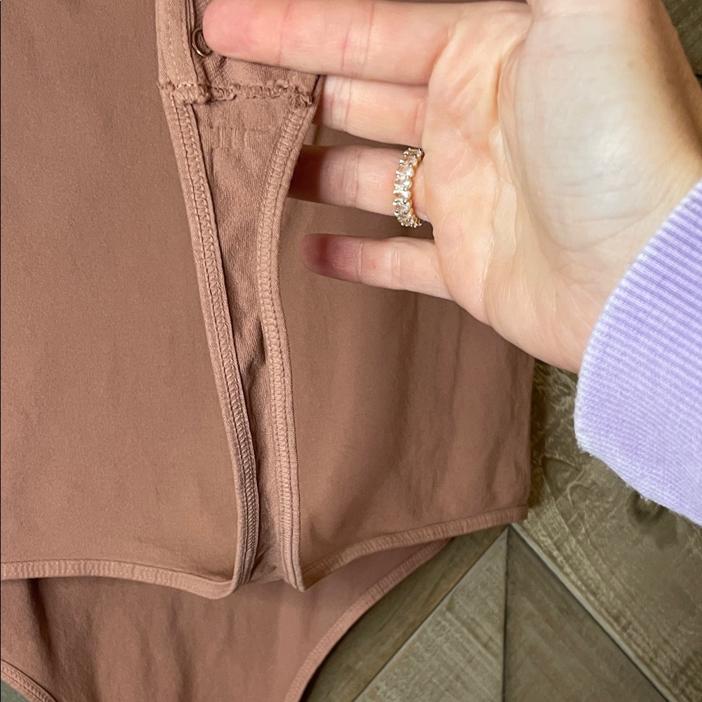 NWOT Intimately Free People CLEAN LINES Taupe Thong Bodysuit, size L/XL - Picture 6 of 9
